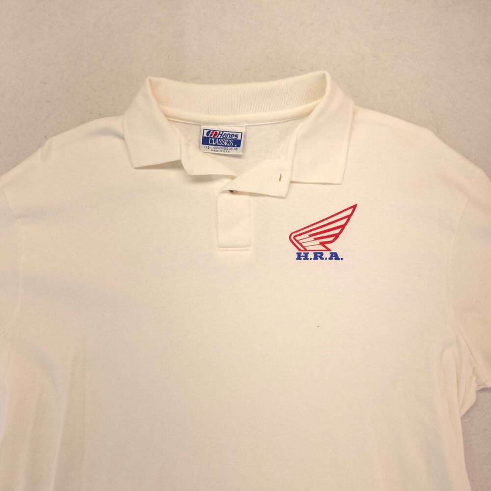 Hanes HRA Casual Collared Short Sleeve Polo Shirt Adult Mens Size XL White